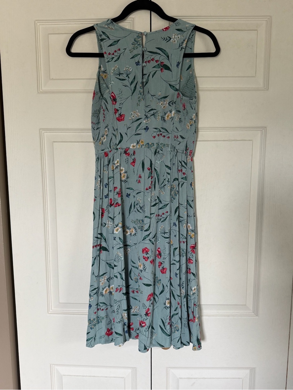 Fat Face Dress Floral Sleeveless Light Teal Blue Stretch Medium - Picture 6 of 13